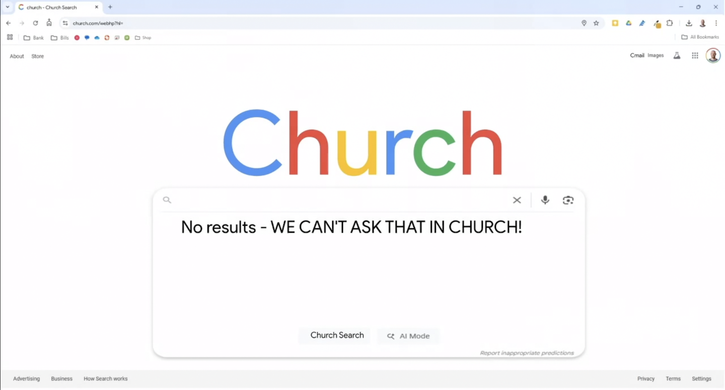 We Can't Ask that in Church: Creation Image